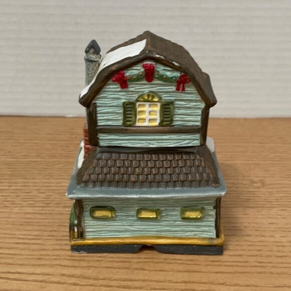 Vtg Christmas Village House Flowers & Fruits Shop Lighted Ceramic Holiday Decor - Picture 3 of 8